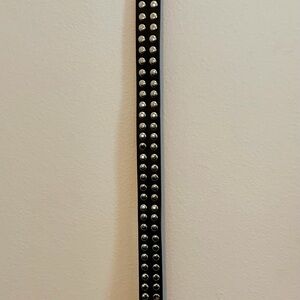 Studded Black Belt with Silver Accents